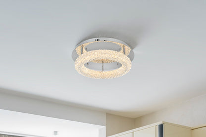 Bowen 18 inch Adjustable LED Flush Mount in Chrome