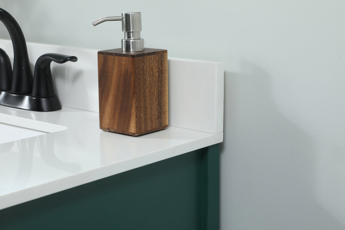 30 inch Single bathroom vanity in green with backsplash