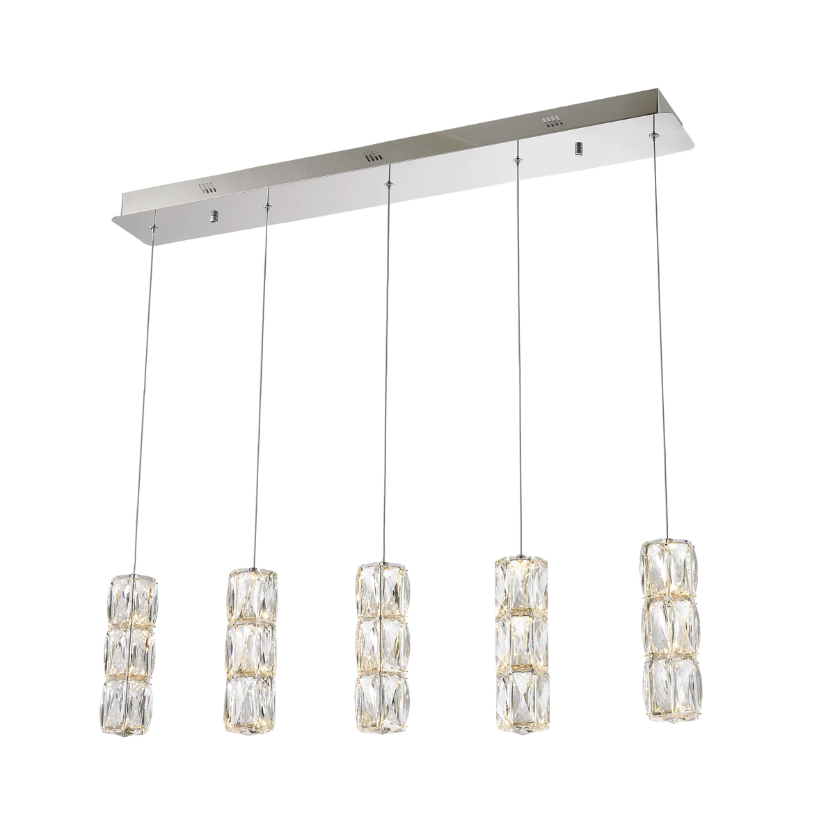 Polaris LED light Chrome Pendant Clear Elegant Cut Crystal