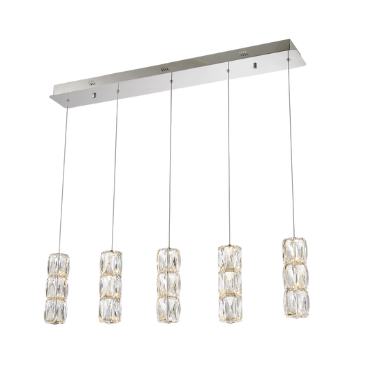 Polaris LED light Chrome Pendant Clear Elegant Cut Crystal
