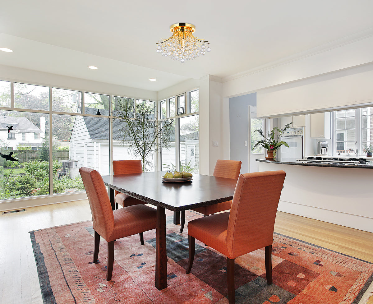 Toureg 6 light Gold Flush Mount Clear Royal Cut Crystal