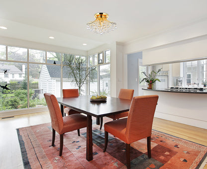 Toureg 6 light Gold Flush Mount Clear Royal Cut Crystal