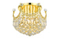 Corona 6 light Gold Flush Mount Clear Royal Cut Crystal