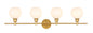 Collier 4 light Brass and Frosted white glass Wall sconce