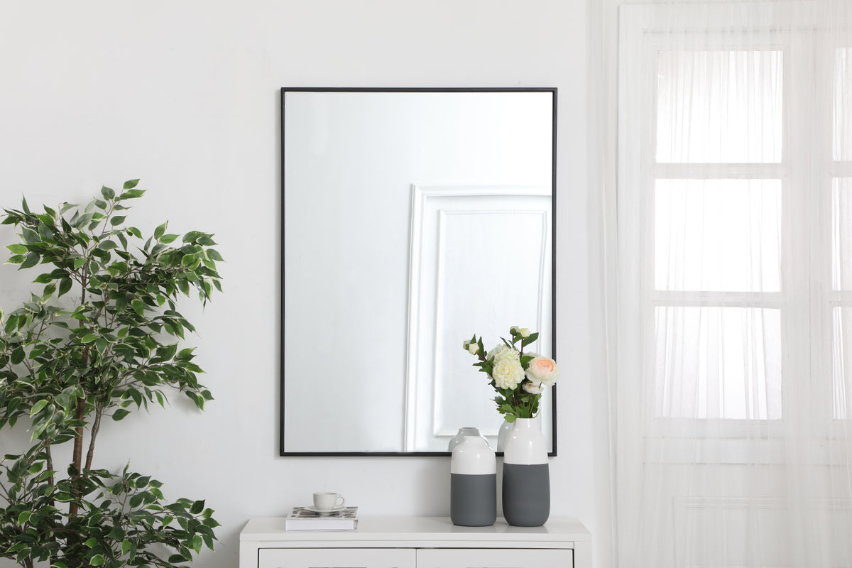 Metal frame rectangle mirror 30 inch in Black