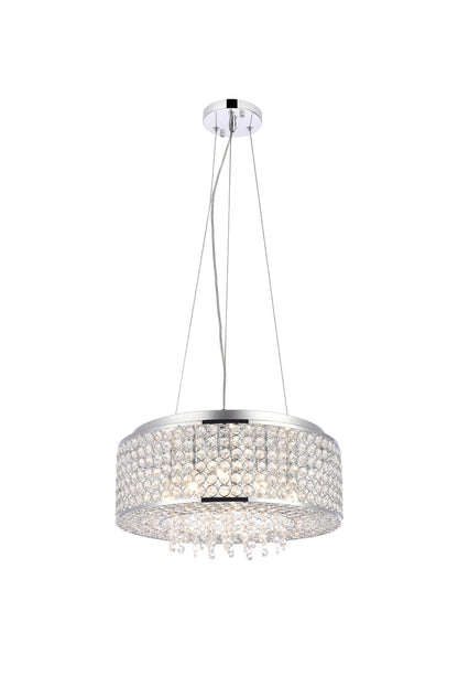 Amelie 6 light Chrome Pendant Clear Royal Cut Crystal