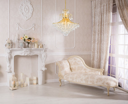 Toureg 15 light Gold Chandelier Clear Royal Cut Crystal