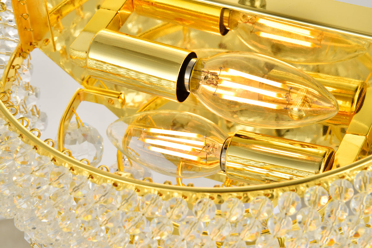 Primo 2 light Gold Wall Sconce Clear Royal Cut Crystal