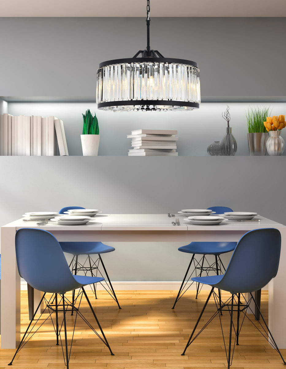 Chelsea 8 light Matte Black Chandelier Clear Royal Cut Crystal