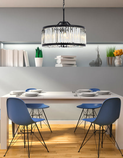 Chelsea 8 light Matte Black Chandelier Clear Royal Cut Crystal