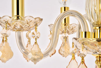 Rococo 4 light Golden Shadow Pendant Golden Shadow (Champagne) Royal Cut Crystal