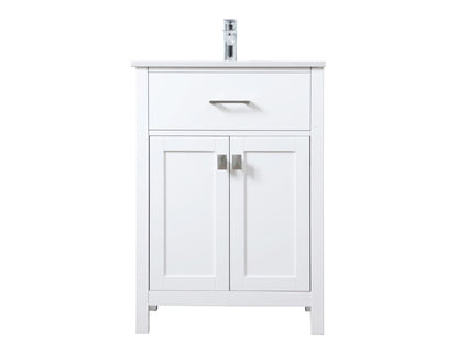 24 Inch SIngle Bathroom Vanity In White