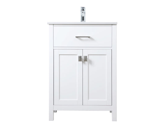 24 Inch SIngle Bathroom Vanity In White