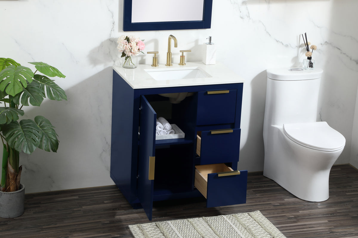 30 inch Single bathroom vanity in blue