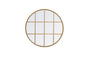 Metal windowpane mirror 32 inch x 32 inch in Brass