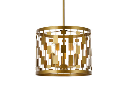 Levante 3 lights pendant in brass