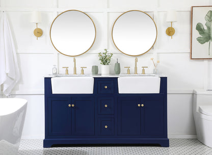 60 inch double bathroom vanity in blue