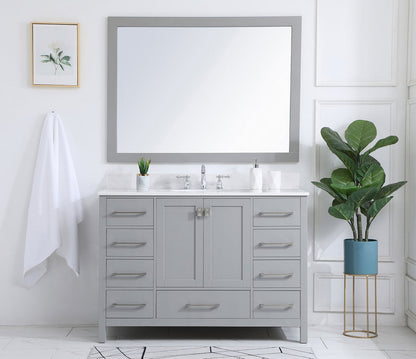 48 inch Single Bathroom Vanity in Gray with Backsplash