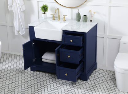 42 inch Single bathroom vanity in blue