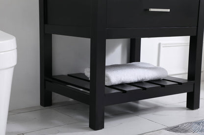 30 inch Single bathroom vanity in black with backsplash