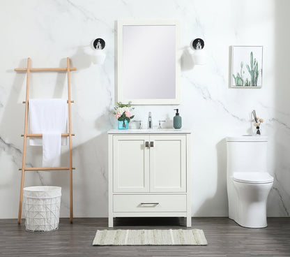 30 inch Single bathroom vanity in white