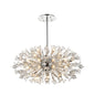 Vera 42 inch crystal starburst oval pendant in chrome