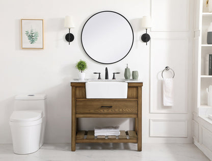 36 inch Single bathroom vanity in driftwood