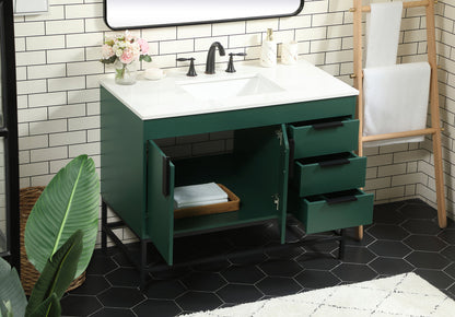 42 inch Single bathroom vanity in green