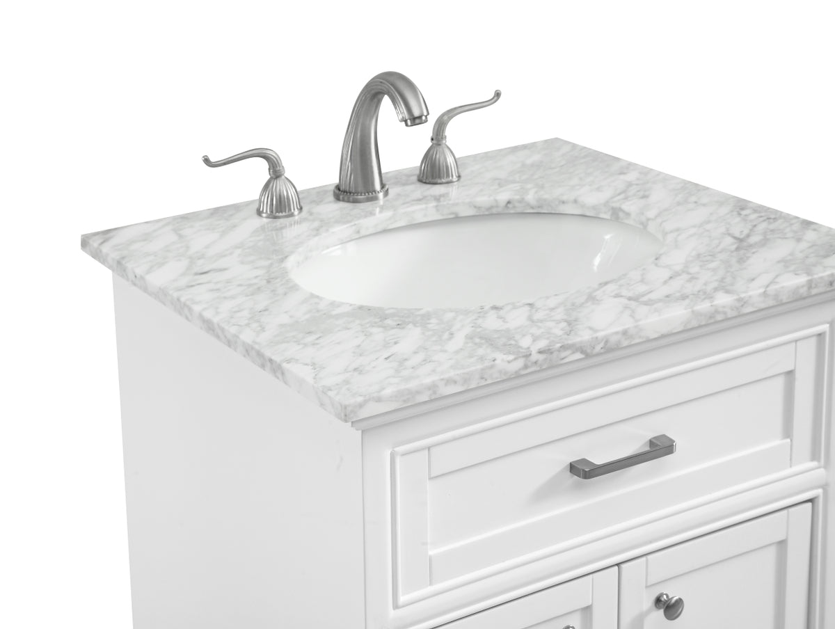 24 In. Single Bathroom Vanity Set In White
