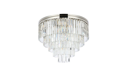 Sydney 17 light polished nickel Flush Mount Clear Royal Cut Crystal