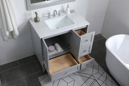 36 inch Single Bathroom Vanity in Grey