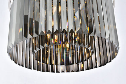 Sydney 8 light polished nickel Flush Mount Silver Shade (Grey) Royal Cut Crystal