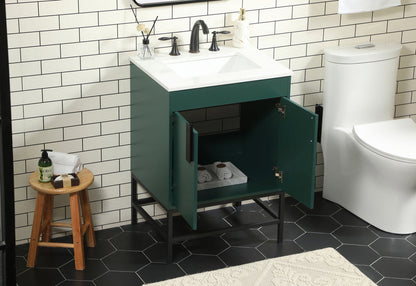 24 inch Single bathroom vanity in green