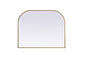 Metal Frame Arch Mirror 42x34 Inch in Brass