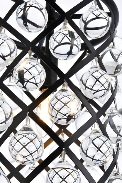 Madison 1 light Matte Black Pendant Clear Royal Cut Crystal