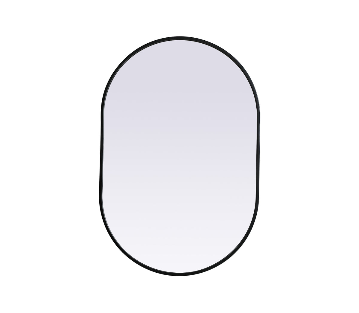 Metal Frame Oval Mirror 24x36 Inch in Black