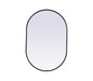 Metal Frame Oval Mirror 24x36 Inch in Black