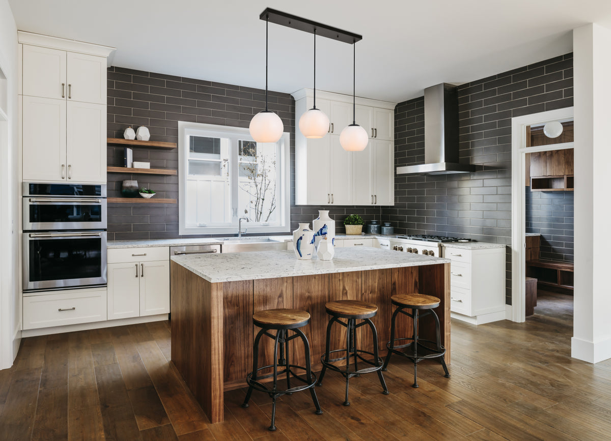 Baxter 3 Lights Black Pendant With Frosted White Glass