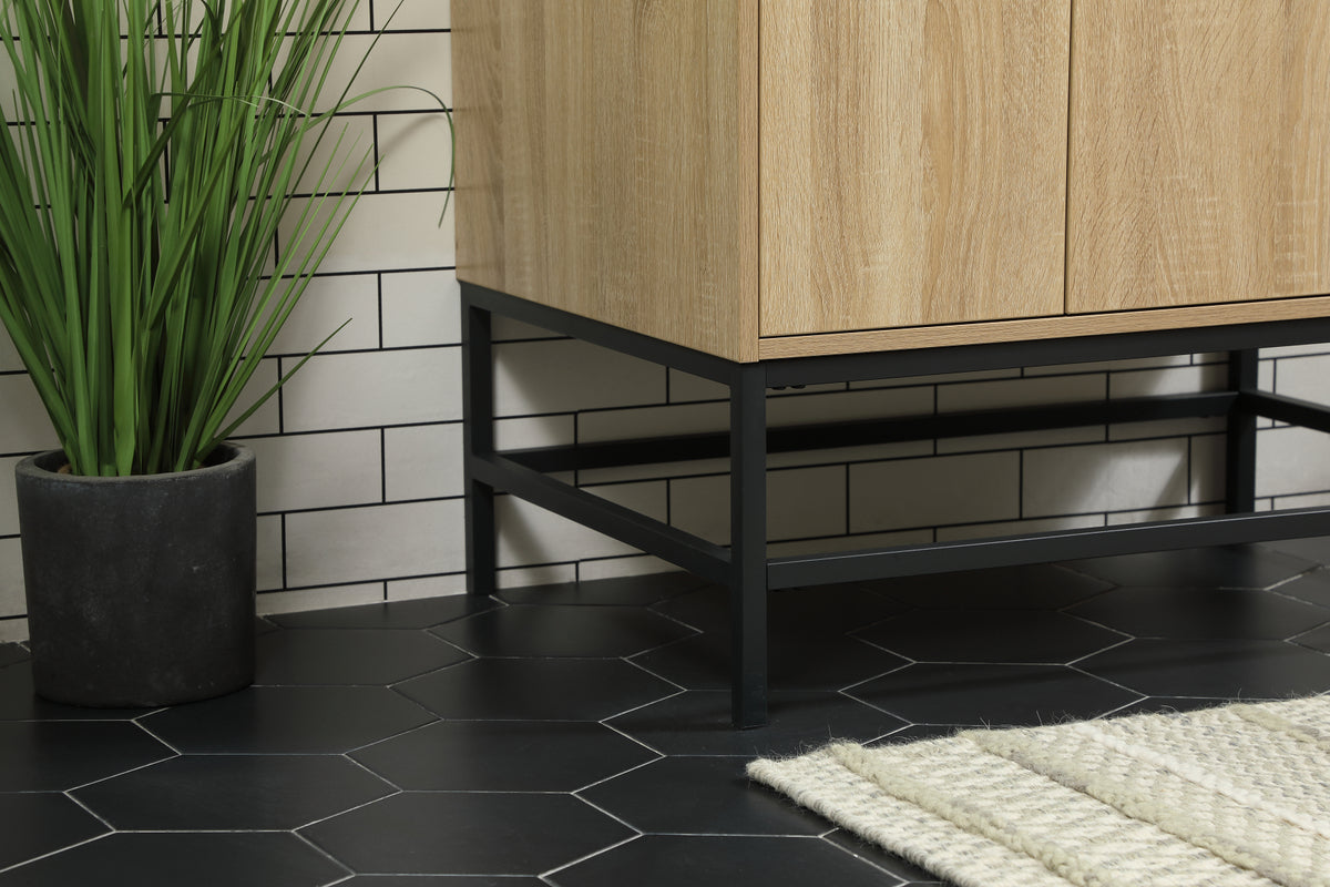 32 inch Single bathroom vanity in mango wood with backsplash