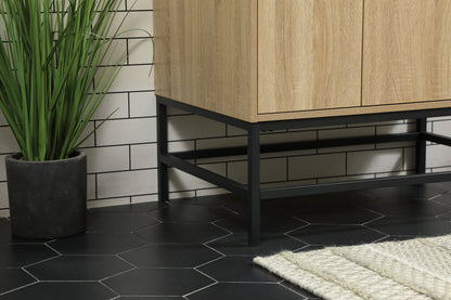 32 inch Single bathroom vanity in mango wood with backsplash