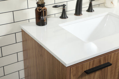 30 inch Single bathroom vanity in walnut brown