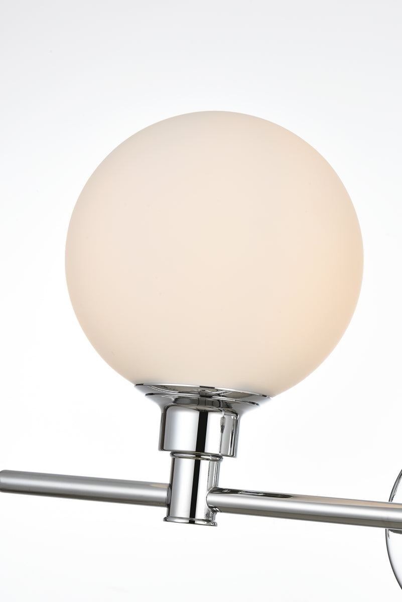 Cordelia 4 light Chrome and frosted white Bath Sconce