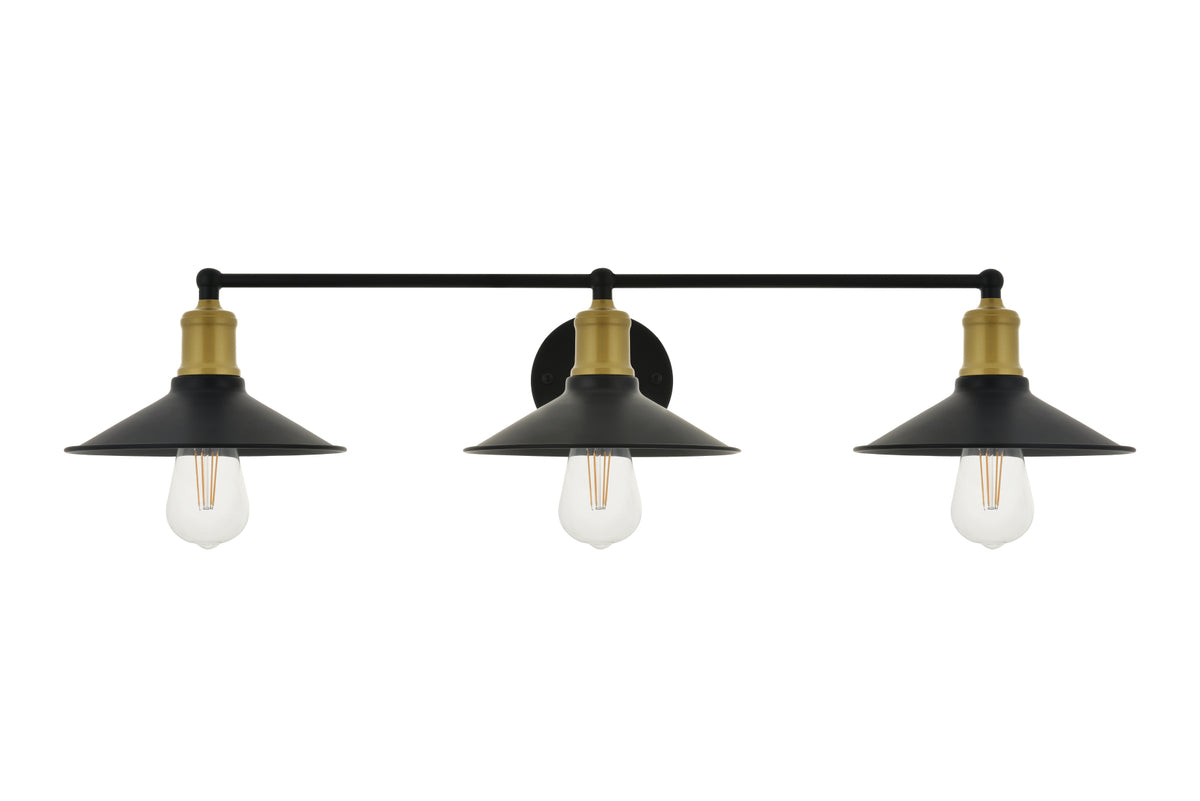 Etude 3 light brass and black Wall Sconce