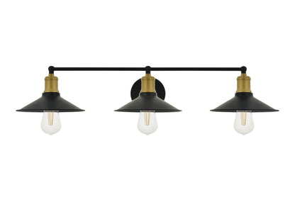 Etude 3 light brass and black Wall Sconce