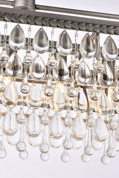 Nordic 32 inch rectangle pendant in antique silver