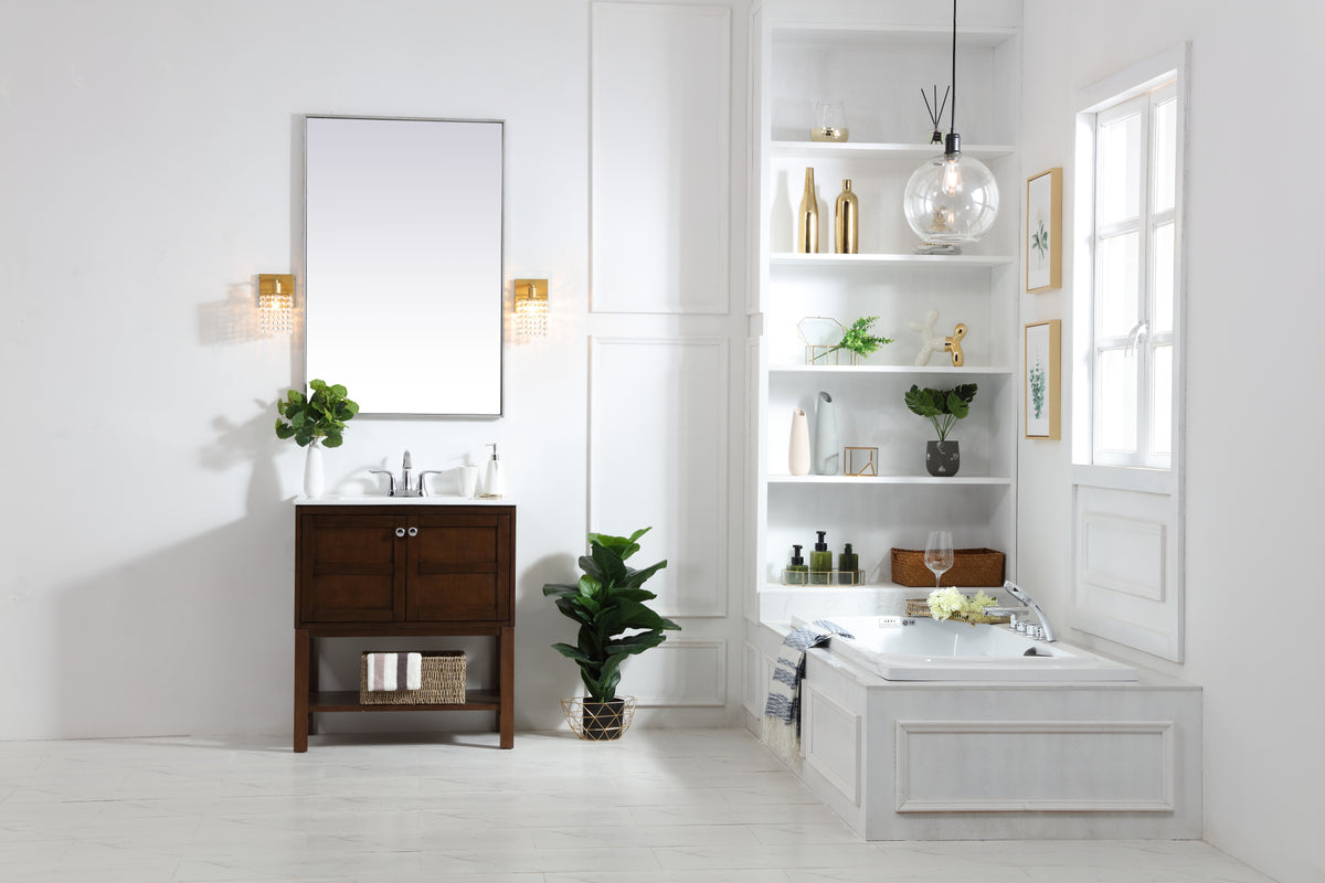 Phineas 1 light Brass and Clear Crystals wall sconce