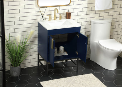24 inch Single bathroom vanity in blue