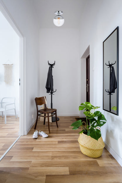 Eclipse 1 Light Chrome Flush Mount With Clear Glass