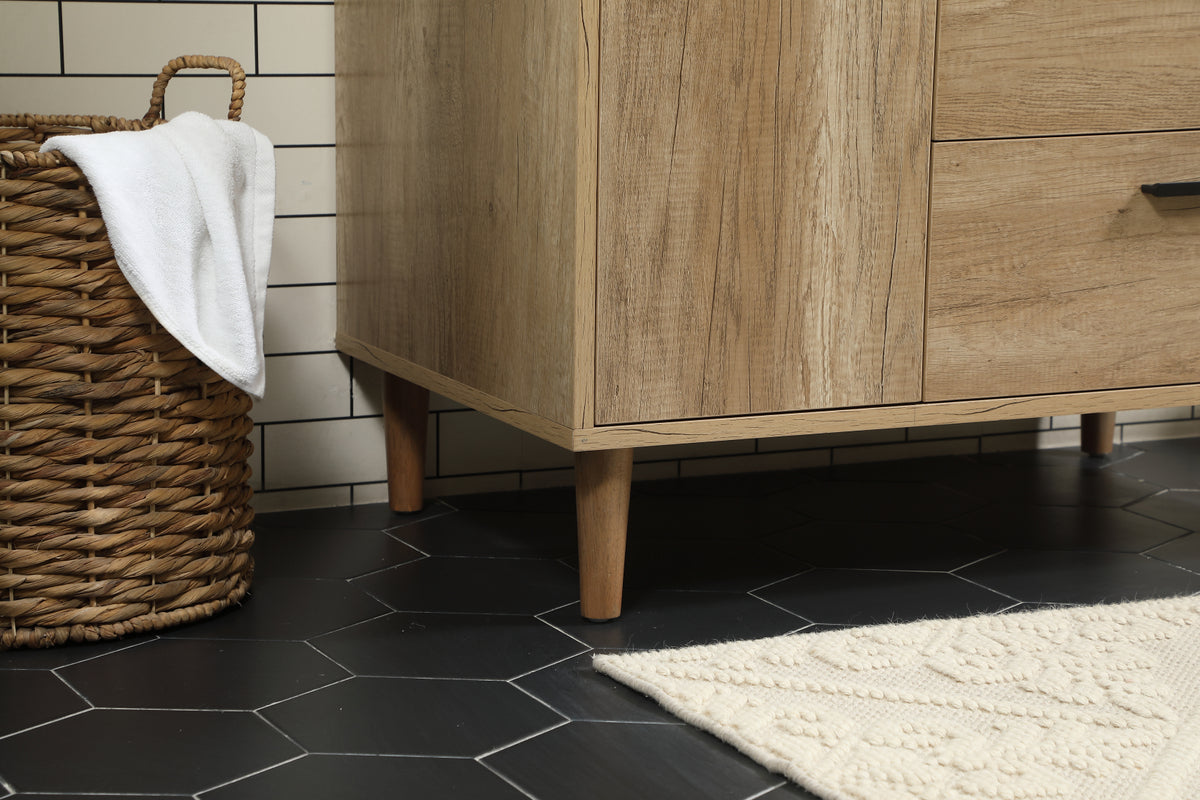 36 inch Single bathroom vanity in natural oak
