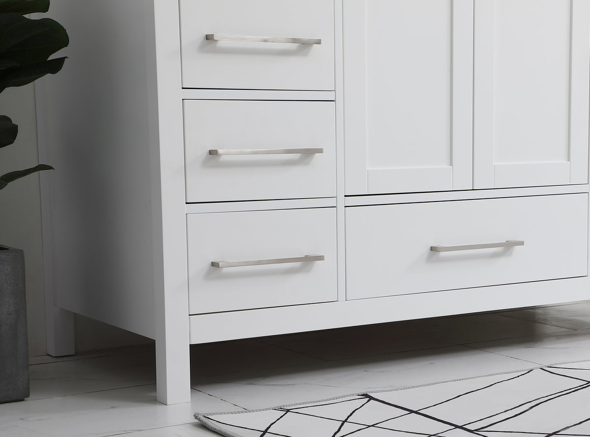 48 inch Single Bathroom Vanity in White with Backsplash